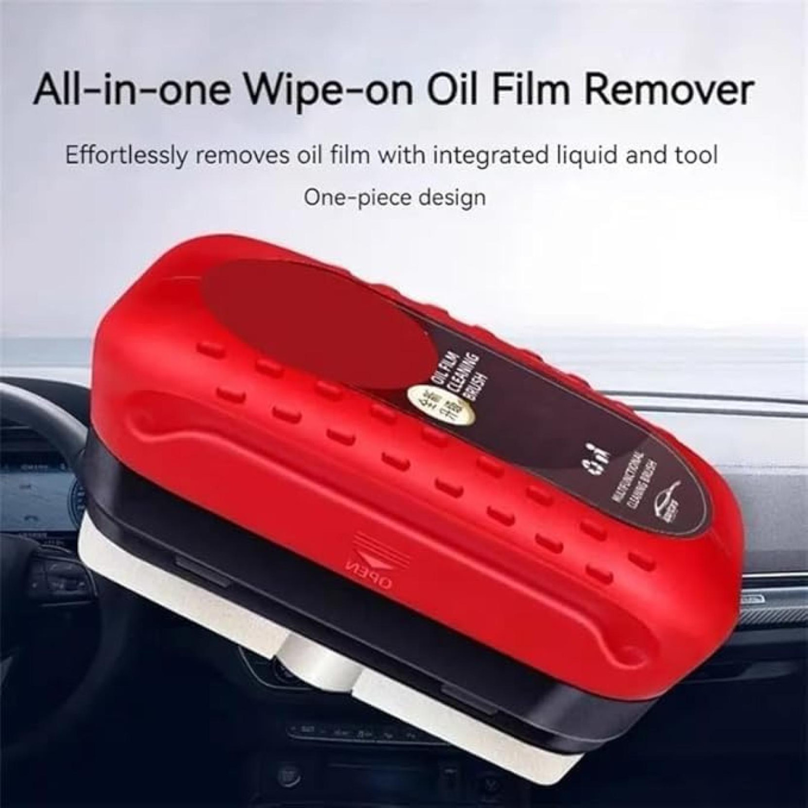 Car Glass Oil Film Cleaner, 2024 New Glass Cleaning Board, Car Oil Film Cleaning Brush, Car Windshield Oil Film Cleaner, Glass Oil Film Remover, Prevents Rain And Fog Cleaning Glass Brush 120ml